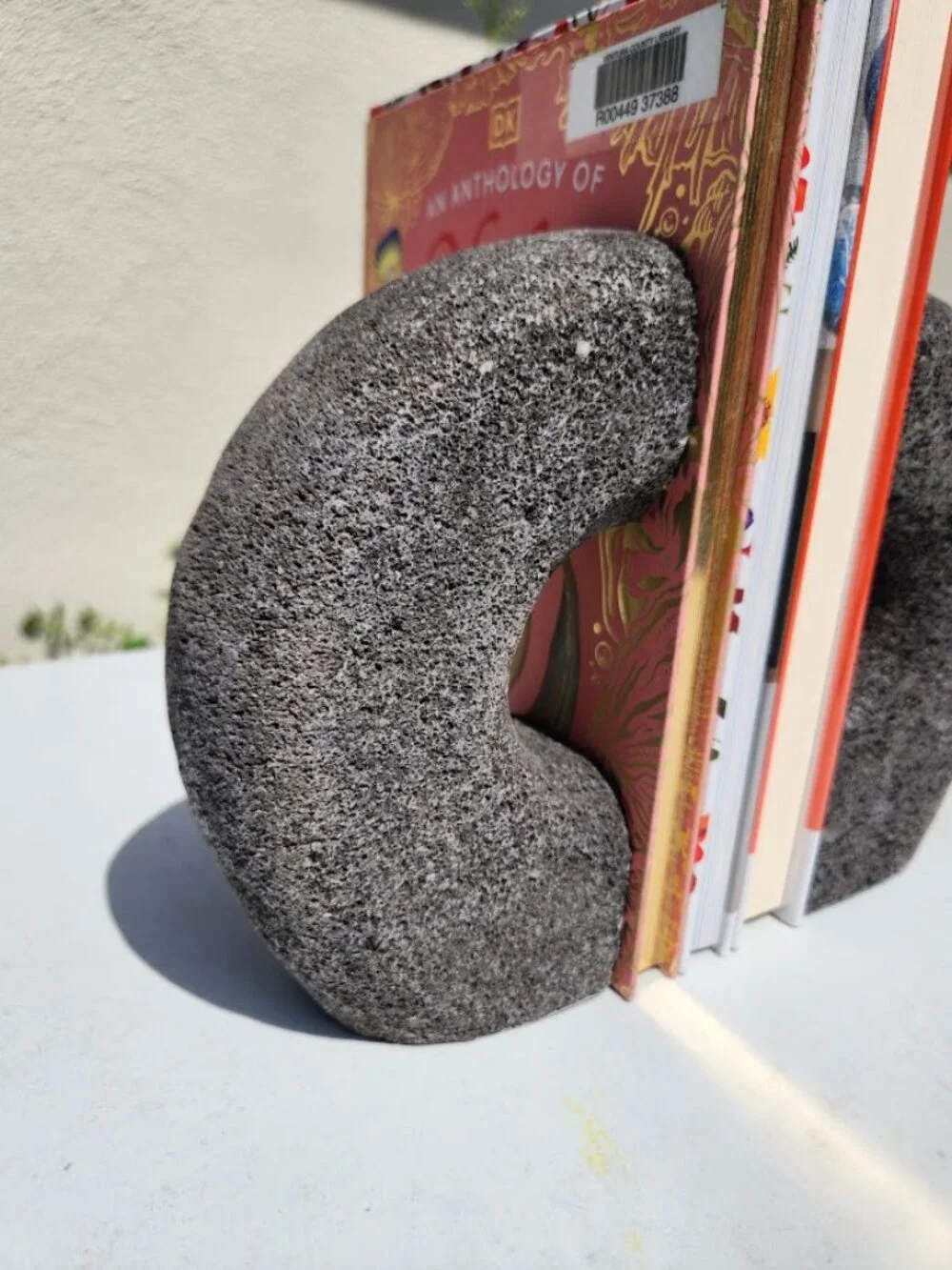 West Elm Lava Stone Bookends Book Ends Rock HEAVY Set of 2 Pair Minimalist